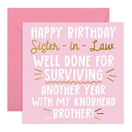 Central 23 - Funny Birthday Card for Her - 'Happy Birthday Sister-In-Law' - Happy Birthday Card - Sister-in-law Birthday Card - Cheeky Greeting Card for Her - Comes with Fun Stickers