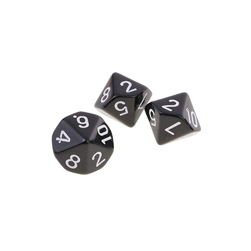 10PCS Polyhedral D10 Dice Acrylic 10 Sided Game Dice for