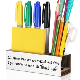 Thank You Gift for Coworker Work Friend Bestie, Appreciation Desk Sign for Employee Colleague Office Staff Team Member, Inspirational Gifts for Employee Office Desk Pencil Holders-LBZ05