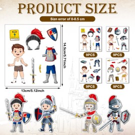 Tenceur 288 Pcs Armor of God Stickers Craft Kit for Kids Religious Bible Medieval Sticker Armor of God Decoration for Toddler Sunday School Christian Art Classroom DIY Bulletin Board Party
