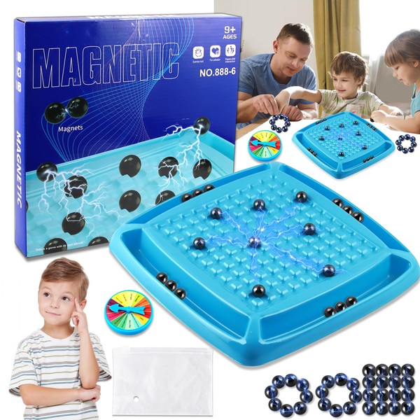 2024 Magnetic Chess Game, Magnetic Chess Game, Table Magnetic Game, Magnetic Chess with Penalty Disc, Portable Travel Strategy Board Game, Chess Magnetic Set for Family Reunions, Camping
