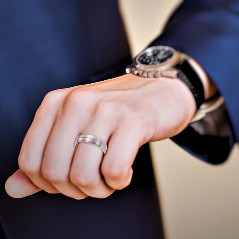 Willis Judd Mens Ring Engraved I love You Titanium Ring