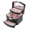 3 Layers Jewelry Necklace Ring Storage Box Case Lady Gift