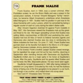 1992 True Crime Series 3, G-Men and Gangsters Card #156  FRANK SCALISE 🤩