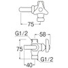 SANEI B320-13 Angle Branch Valve, Universal Pipe