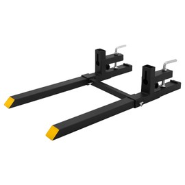 GAOMON 60" 4000lbs Clamp on Pallet Forks Heavy Duty Tractor Forks with Adjustable Stabilizer Bar Quick Attach Pallet Fork for Bucket Tractor Loader Skid Steer