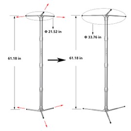 GWIYEE Aluminum Collapsible Clothing Rack, Porbatle Clothes Drying Rack, Laundry Drying Rack, Foldable Clothes Rack