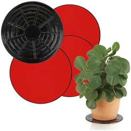 com-four® 4x coasters with felt, felt glides for vases, flower pots, bowls and tubs - protects against scratches, moisture on parquet, laminate, tiles