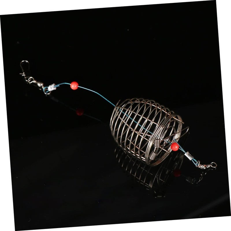 Kisangel 2sets Stainless Steel Lure Cage Bait Trap Fishing Trap