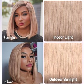 Belaved ASH Blonde 13x4 Bob Wigs Human Hair Lace Front 180% Density Short Straight Bob Wig Pre Plucked Pre Cut HD Glueless Wigs Raw Human Hair Natural Hairline for Black Women 10 inch