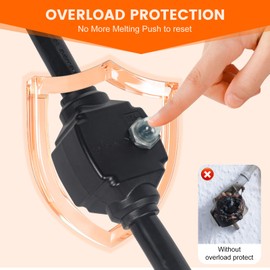 Gociean Overload Protector 30 Amp to 50 Amp RV Adapter with Circuit Breaker, NEMA TT-30P to NEMA 14-50R Electrical Power Adapter with LED Power Indicator, RV Dogbone Adapter Cord, 18 Inch, ETL Listed