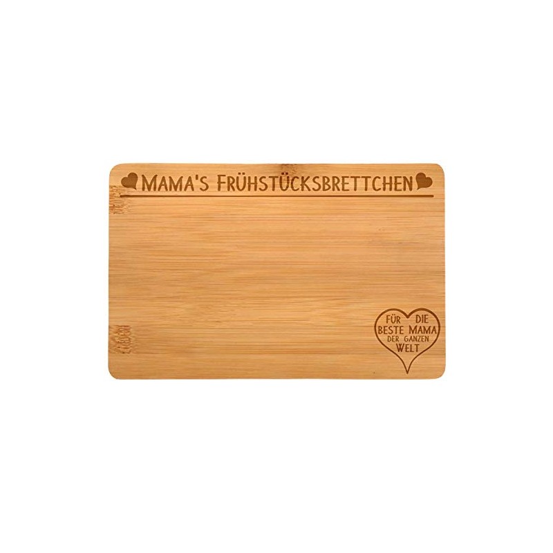 Samunshi® Wooden Board with Engraving Mama's Breakfast Board Bamboo Board