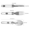 Outdoor Portable Tableware Set Folding Stainless Steel Spoon Fork Knife