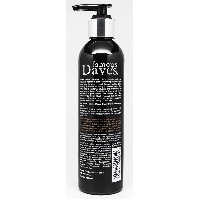 Dave's Self Tanner Organic & Natural Medium/Dark Sunless Tanning Lotion.