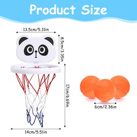 virkwuy Kinder Badewanne Basketball Korb, Pool Spielzeug Basketball Korb, Toomies Badespielzeug Basketball Hoop, Geeignet für Bäder, Kinderzimmer, Wohnzimmer und Andere Glatte Oberflächen (Panda)