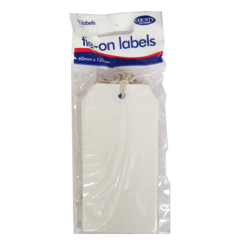 White Colour tie-on Luggage Labels 60x120 mm Strung Tags -