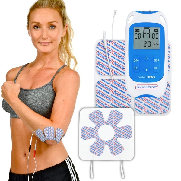TensCare Perfect TENS & Common Electrode - Clinically Proven TENS Device for Pain Relief, Acute and Chronic Pain Relief - Blue