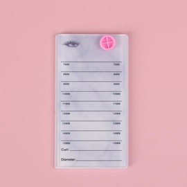 Acrylic Eyelash Pallet For 8 Layers Storage Organizer, Grafting False Eyelashes With 7-15mm Scale Glue Cup Palette, Cosmetic Beauty Extension Supplies (A Marble White Pallet)