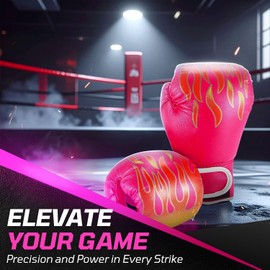Flexzion Kids Boxing Gloves, 4 oz for Punching Bags, Ages 3-8, Pink Blaze