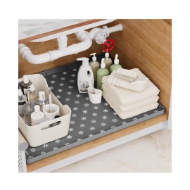 Sdpeia Under Sink Mat for [28" x 22"] Cabinet, Upgraded Silicone Waterproof Mat