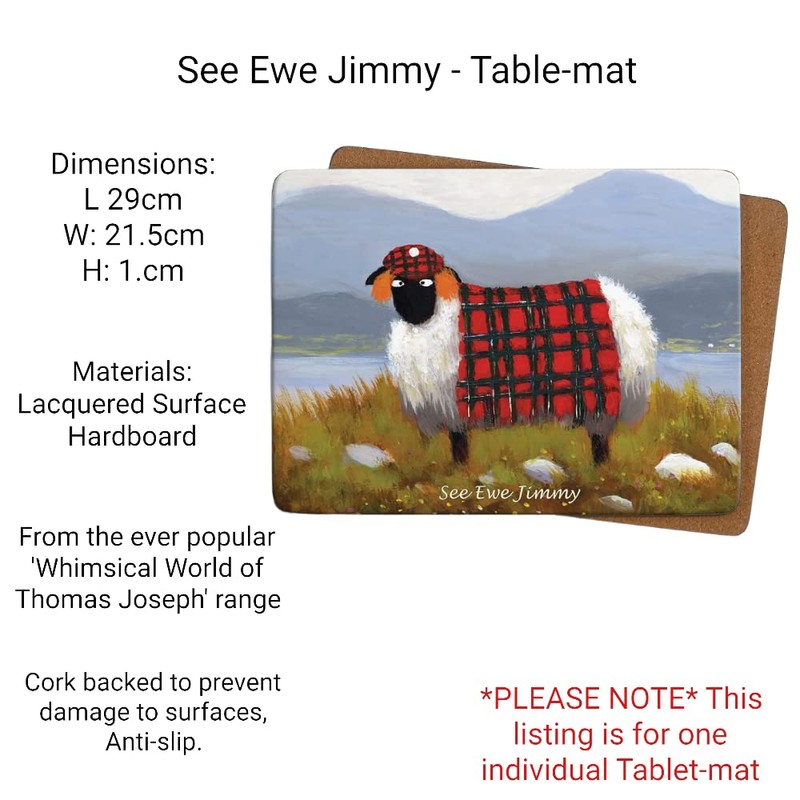 Thomas Joseph See Ewe Jimmy Table Mat Sheep Gift