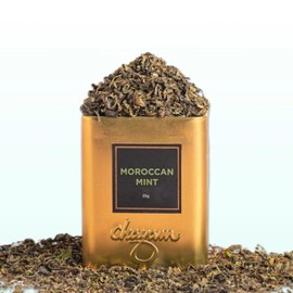 JMS We Create Smile Moroccan Mint Tea 35g – Premium Loose Leaf Herbal Tea in Elegant Gold Tin Caddy, Natural Dried Mint Leaves for Digestion, Stress Relief, Relaxation & Immunity Boost