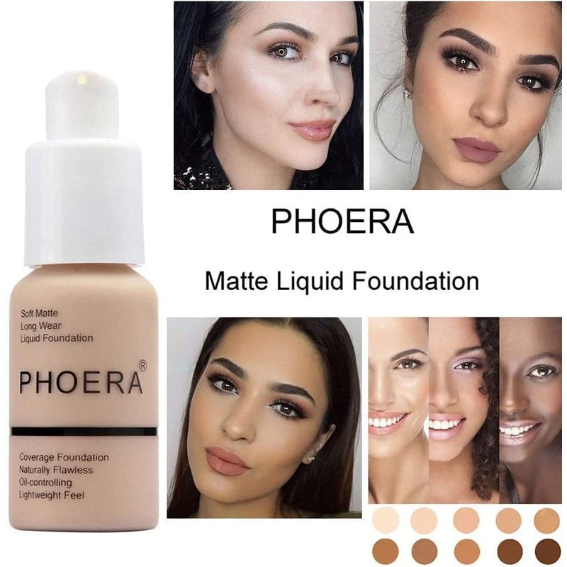 Glamza Phoera Foundation Concealer Makeup Full Coverage Brightening Long Lasting