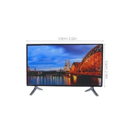 LUOZZY 1pcs Miniature Dollhouse Tv Model Black Screen Simulation LCD Display Living Room Scene Accessory for Kids Adults