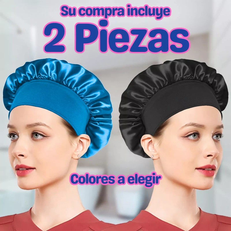 Universo en Linea 2 Gorro Satén Seda Dormir Sombrero Elástico