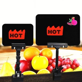 HYBSK Hybsk 500pcs Rave Hot Stickers 2 x 1-1/5 Inch Fluorescent Red Hot Flame Fire Shape Labels Marking Popular Items for Restauresent Supermarkets Stores Shops (Fluorescent Red)