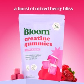 Bloom Nutrition Creatine Gummies – Muscle Strength, Energy & Recovery Support, Convenient Daily Supplement for Fitness & Performance