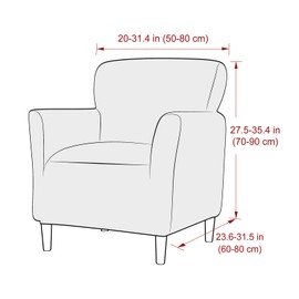 LiveGo Stretch Mid Century Modern Armchair Slipcover 1-Piece Solid Accent Chair Covers with Arms Soft Chair Slipcovers for Living Room Furniture Protector Office Reception