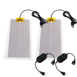 GERUI Pack of 2 10 W Heating Pads for Pets Glass Containers, Reptile Living Environment Adjustable, Temperature, Snakes, Lizards, Geckos Scorpion, Spiders, Water Tank Base Thermostat (10 W)