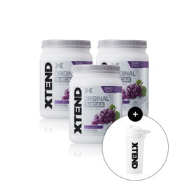 Extend High-Content BCAA 7000mg Extend Zero Sugar Grape Flavor 50 Servings X 3 Containers + Free Typhon Shaker
