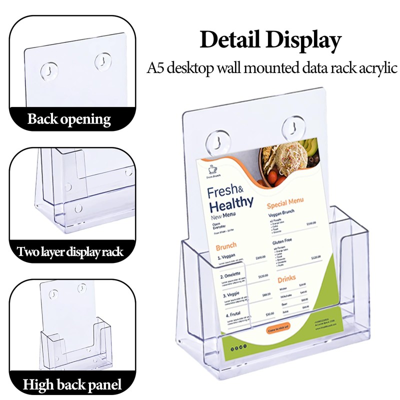 MHYMX Flyer Stand, Pack of 2 Brochure Holder, Table Acrylic
