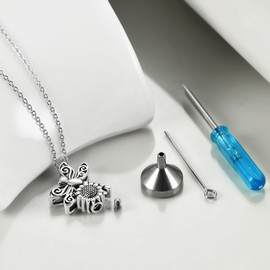 YFN Dragonfly Urn Necklace for Ashes Sterling Silver - Memorial Ash Cremation Pendant Mourning Keepsake Gifts for Losing a Loved One, Sterling Silver, No Gemstone