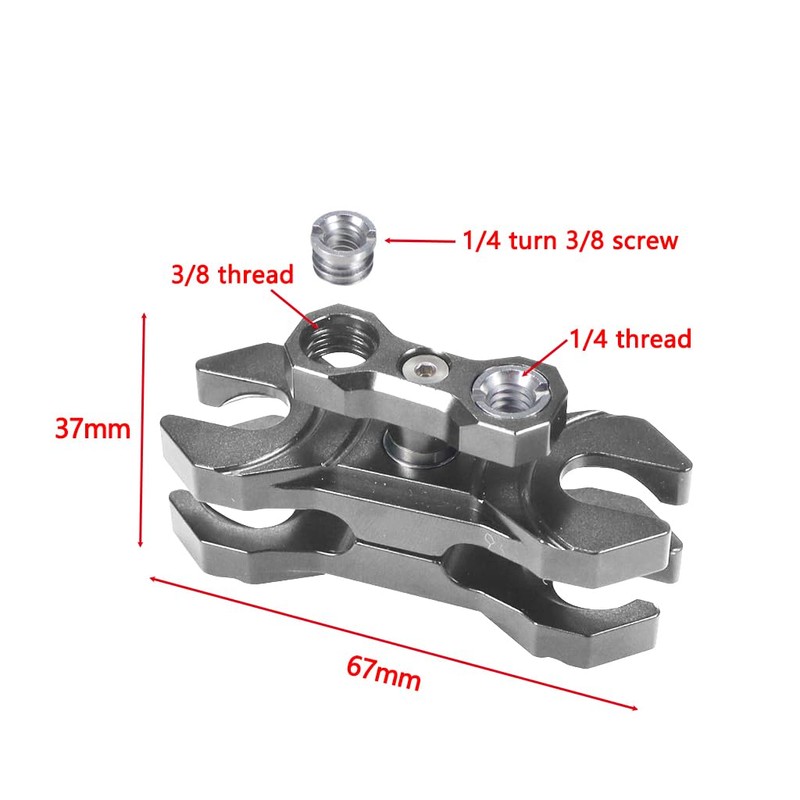 CS PRIORITY Double Ball Head Magic Arm Clamp 1/4'' 3/8''