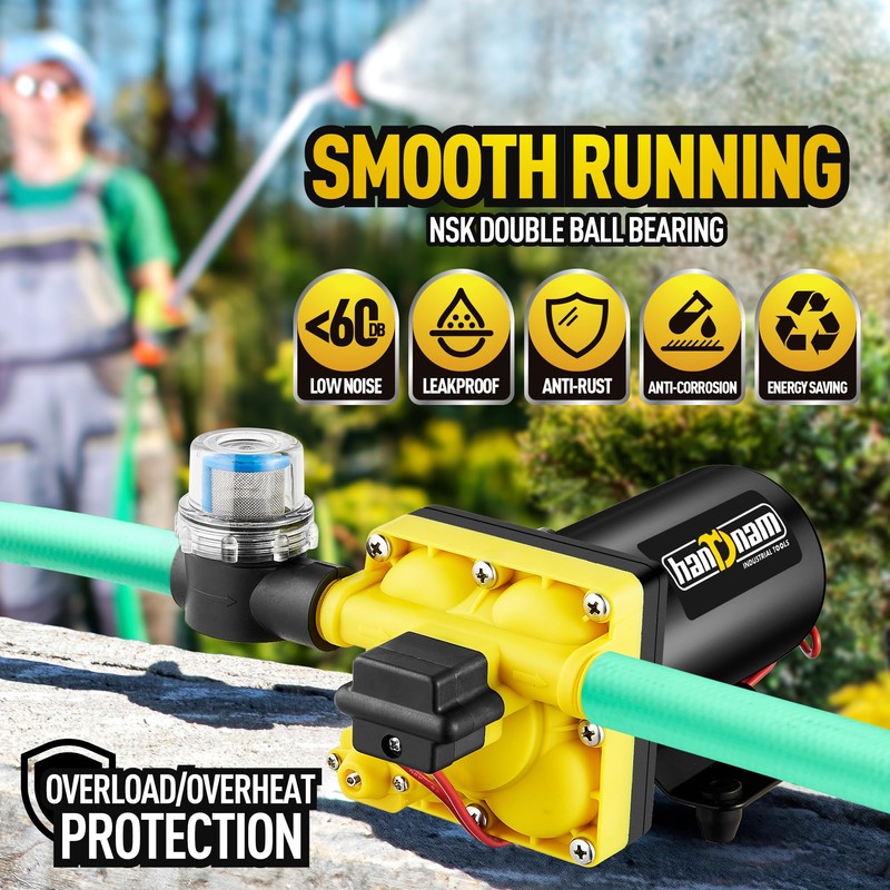 [2025 Upgraded] RV Fresh Water Pump, 12V DC Water Pump,