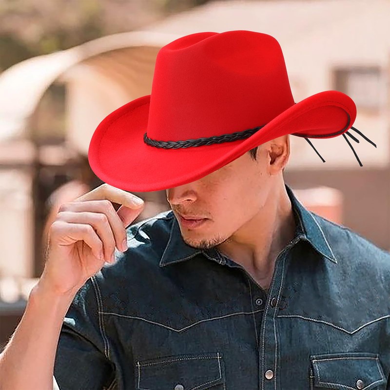DRESHOW Cowboy Hat for Men Women Classic Western Wide Brim