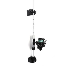 Generic 3D Printed Magnetic Fishing Rod Holder | Multi-Functional Rod Rack for Garage and Wall | Cyberpunk Style | Quick-Release Design (1-rod holder), Black