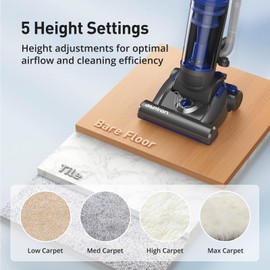 Upright Vacuum Cleaner, Aspiron 1200W 25kPa 5-Mode Bagless Vacuum Cleaner with Crevice Tool & Extension Wand,3L Dust Cup with HEPA Filter, Upright Vacuum for Carpet, Pet Hair,Hard Floor,Tile Particles