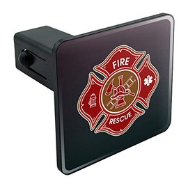 Graphics and More Firefighter Fire Rescue Maltese Cross Tow Trailer Hitch Cover Plug Insert 1 1/4 inch (1.25")