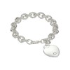 GUESS "Basic" Silver G Logo Heart Link Bracelet, 7.5"