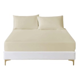 funky gadgets 100% Egyptian Cotton king size fitted sheets Extra Deep Pocket Bedsheets- Cream fitted sheets king size Bedding Set no Pillow cases Shrinkage & Fade resistant Bed Sheets