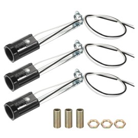 PATIKIL Candelabra Base Lamp Holder Light Socket, 3pcs UL Listed Keyless E12 Bulb Socket with 9.8" Wire Leads for E12 Incandescent LED Light Bulbs, 3.5" Tall