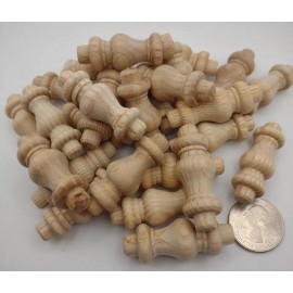 1-11/16" x 5/8" Unfinished Wooden Mini Spindles *OAK* (25pc) Packs Lot #SPIN06
