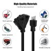 100 ft 12/3 Outdoor Extension Cord, Heavy Duty 3-Outlet SJTW