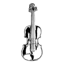 Polished Violin silver-plated pin badge gift musician conductor teacher student