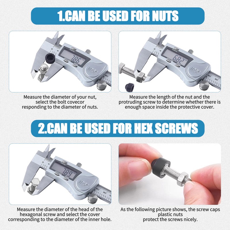 Pack of 160 Screws and Nuts Covers Screw Caps, M4