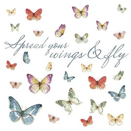 RoomMates RMK3263SCS Lisa Audit Butterfly Quote Peel and Stick Wall Decals